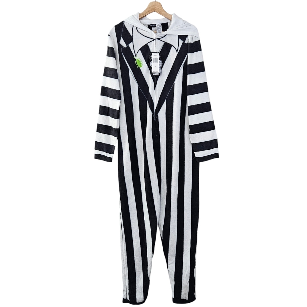 Briefly Stated Beetlejuice Striped Unisex Onesie NWT